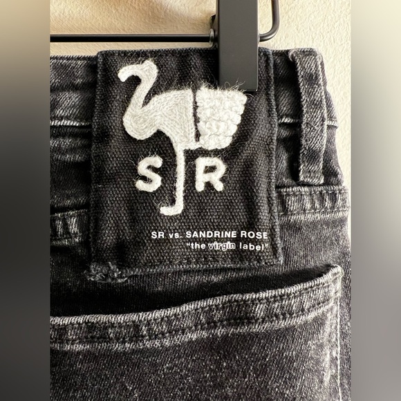 Free People x Sandrine Rose Super Flare denim jeans pants black 29 - Picture 4 of 10